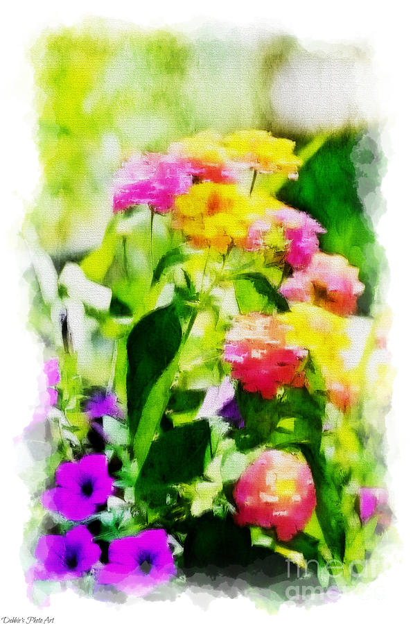 Summer Lantana Garden - Digital Paint 3 Photograph by Debbie Portwood