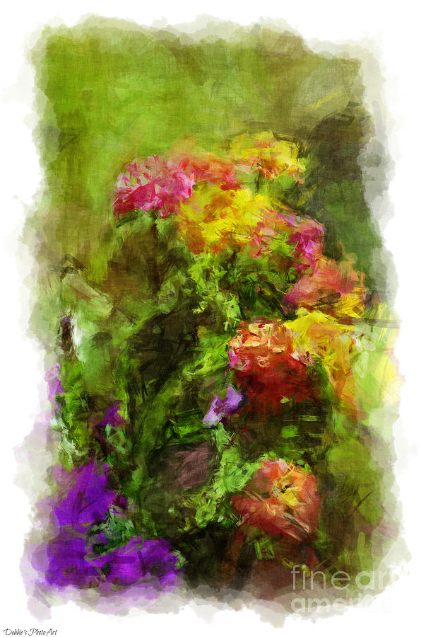 Summer Lantana Garden - Digital Paint 4   Photograph by Debbie Portwood