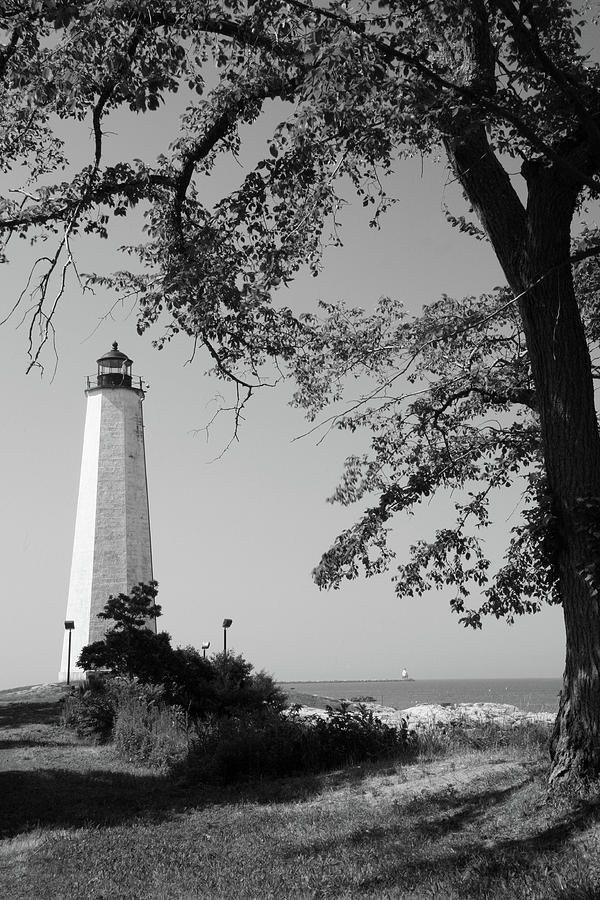 Summer Lighthouse BW Photograph by Karol Livote