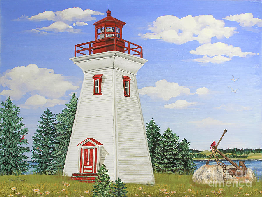 Summer Lighthouse-JP3899 Painting by Jean Plout
