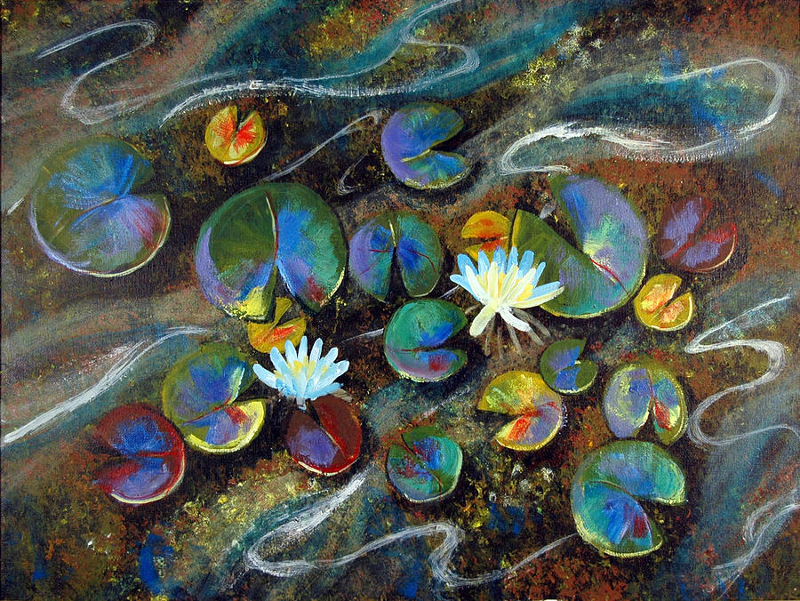 Summer Lillies Painting by Art Nomad Sandra  Hansen