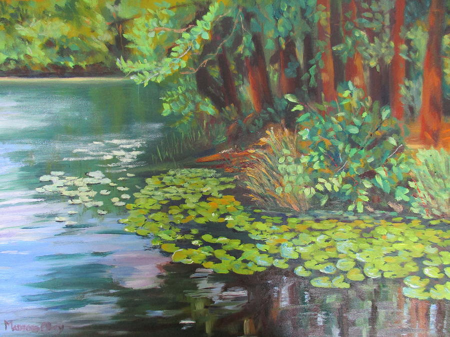 Summer Lily Pads Painting by Maureen Obey