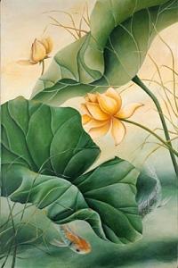Lotus Painting - Summer Lotus by Ashley Coll Lotus Painting - Summer Lotus by Ashley Coll
