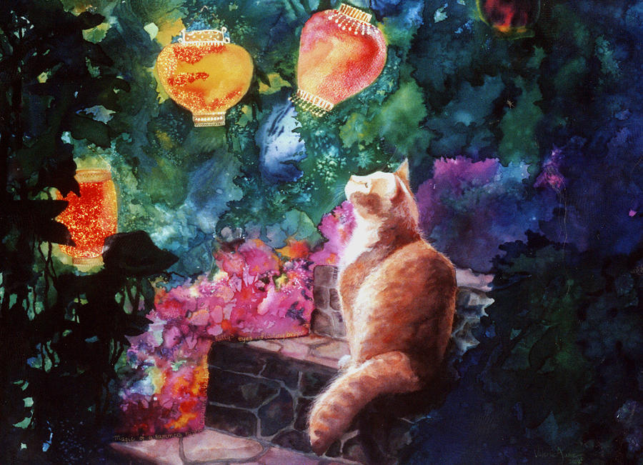 Kitty Painting - Summer Magic by Valerie Aune