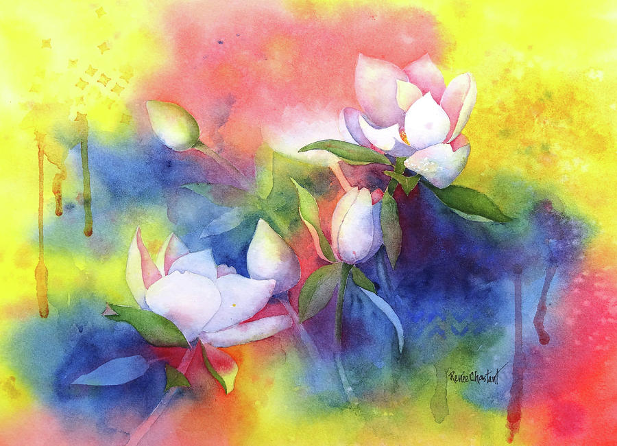 Magnolia Movie Painting - Summer Magnolias by Renee Chastant