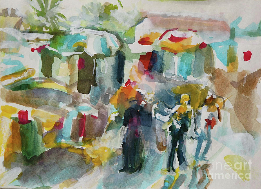 Summer Painting - Summer Market Day At Tashicha Israel by Milat Duek