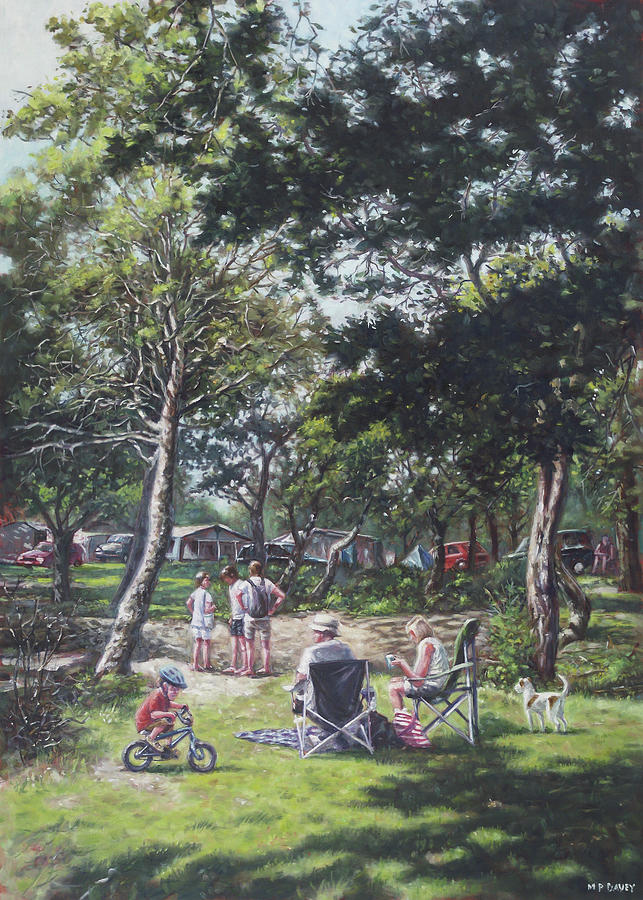 Holiday Painting - Summer New Forest Picnic by Martin Davey