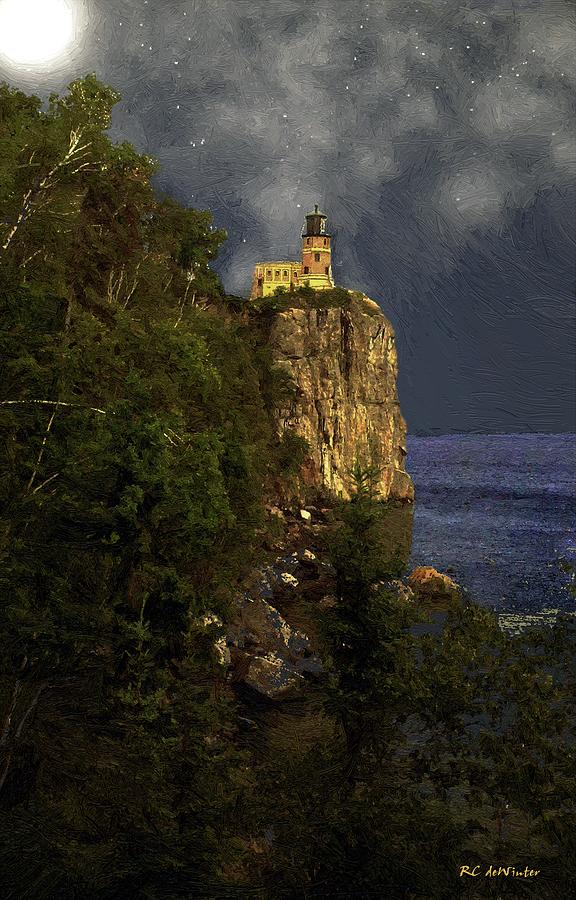 Summer Night at Split Rock Painting by RC DeWinter