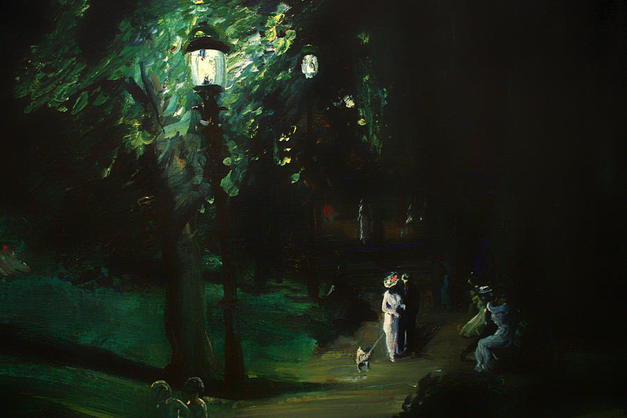 Vintage Painting - Summer Night - Riverside Drive by Mountain Dreams