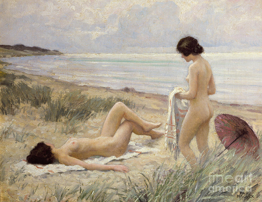 Lesbianism Painting - Summer on the Beach by Paul Fischer