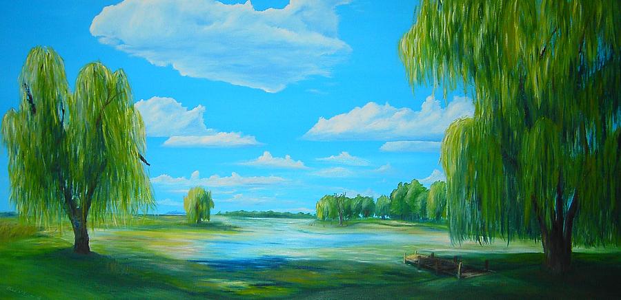Summer on Willow Bay Painting by Daniel W Green