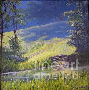 Landscape Painting - Summer Pastoral by Laura Roberts Landscape Painting - Summer Pastoral by Laura Roberts