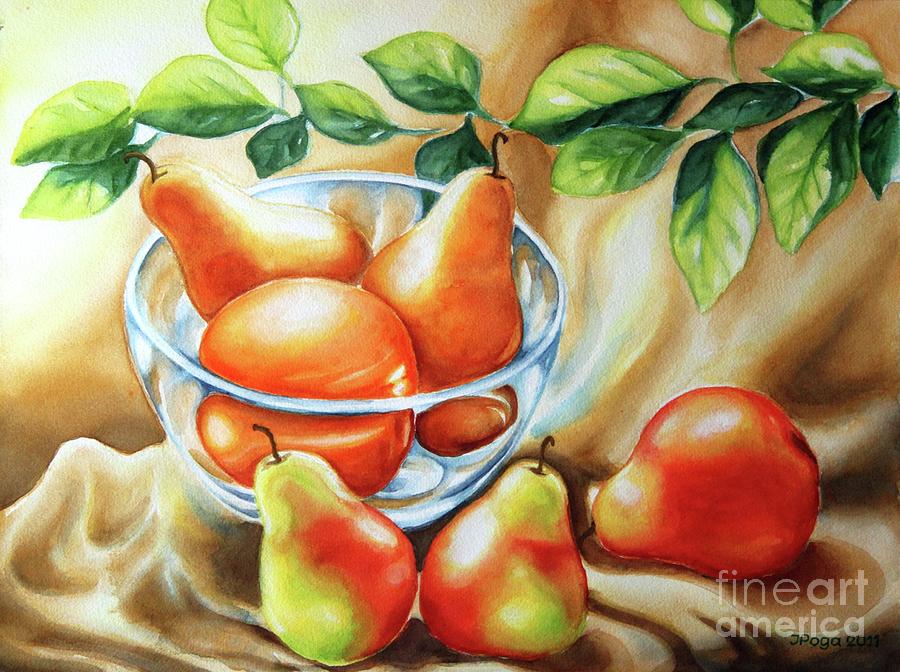 Summer pears, still life Painting by Inese Poga