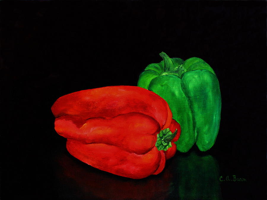 Summer Peppers Painting by Charlotte Bacon