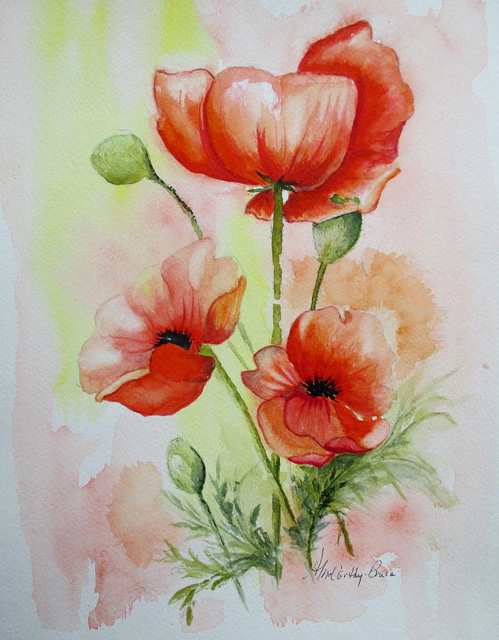 Summer Poppies Painting by April McCarthy-Braca | Fine Art America