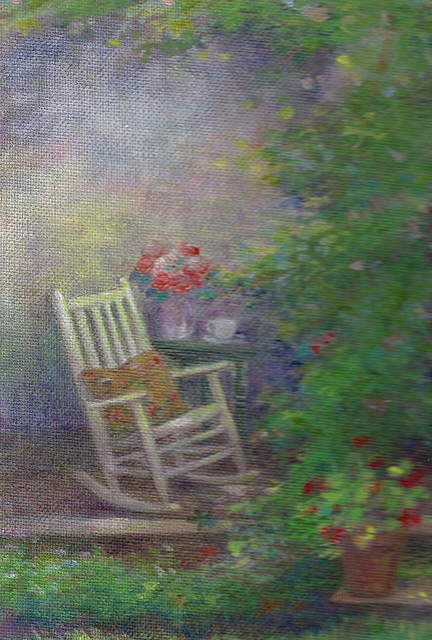 Summer Porch and Rocker Painting by Judith Cheng