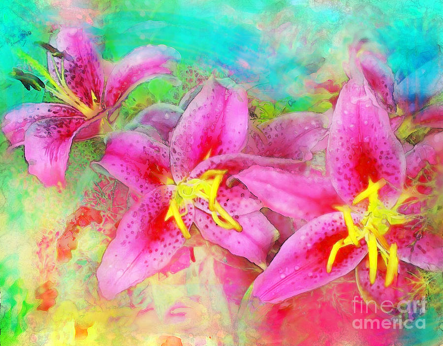 Flower Digital Art - Summer rain  by Gina Signore