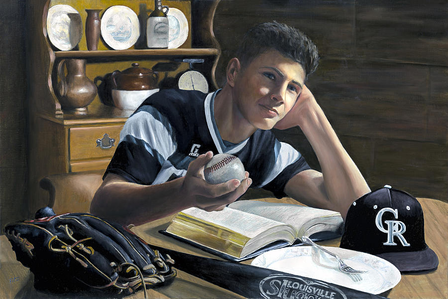 Summer Reading - Game Day Painting by Rick Fitzsimons
