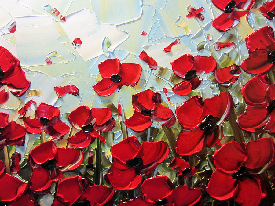 Rose Painting - Summer Red Poppies by Christine Bell
