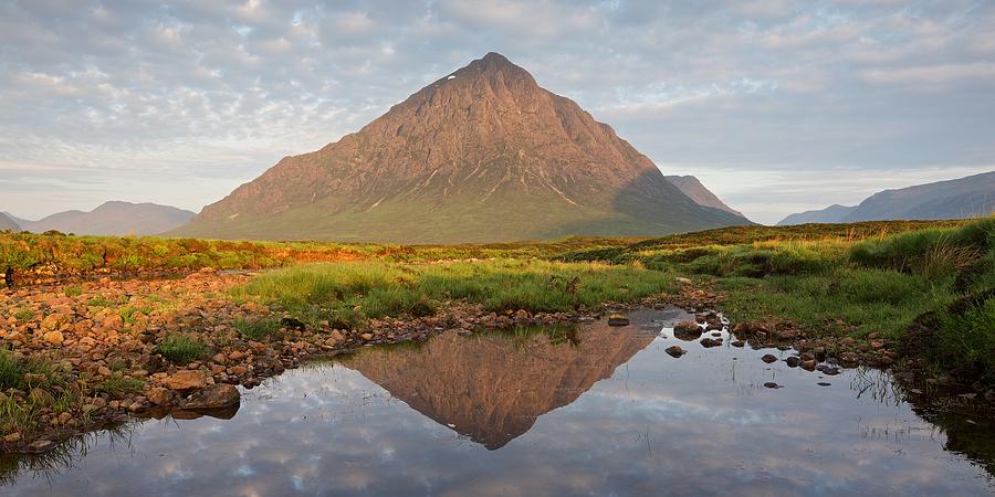 Summer reflections of Buachaille Etive Mor Photograph by Stephen Taylor