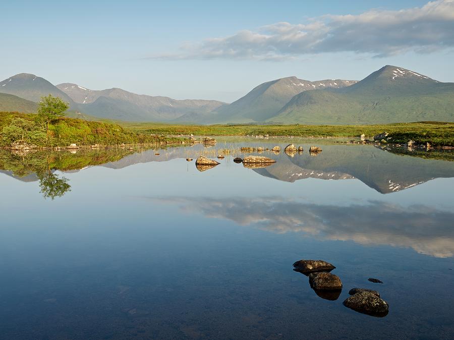 Summer Reflections on Rannoch Moor Photograph by Stephen Taylor