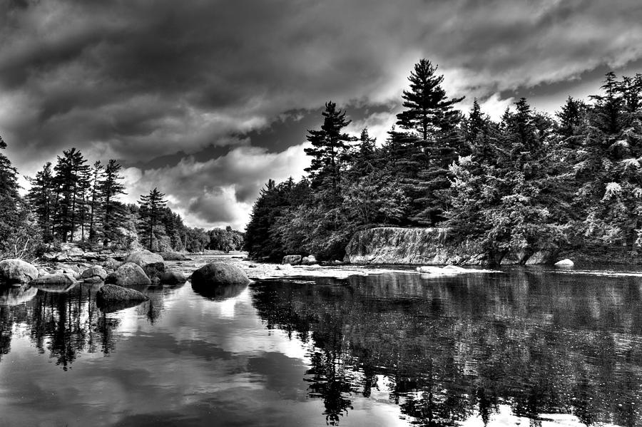 Black And White Photograph - Summer Reflections on the Moose River by David Patterson