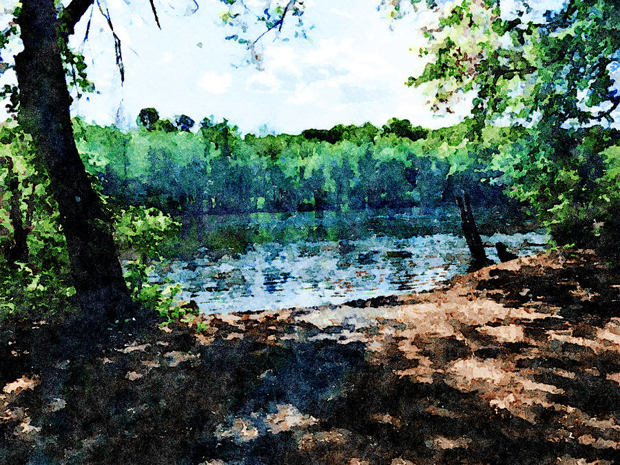 Summer River Landscape Mixed Media by Femina Photo Art By Maggie