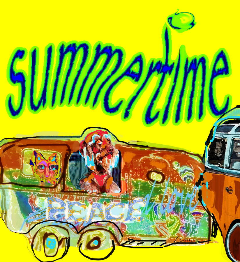 Summer Roadtrips Fun  Mixed Media by Zsanan Studio
