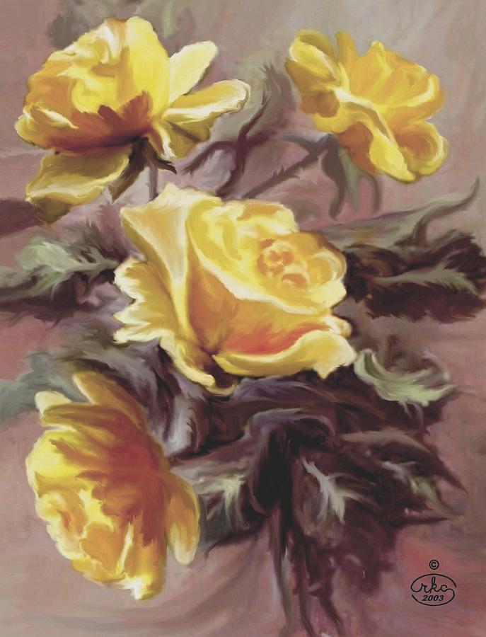 Summer Roses Painting by Ron Chambers