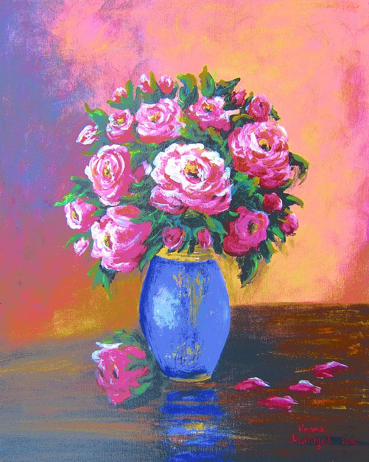 Summer roses Painting by Vesna Martinjak