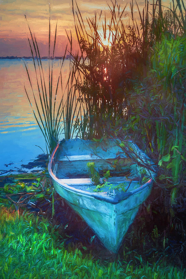 Summer Rowboat Painting Photograph by Debra and Dave Vanderlaan