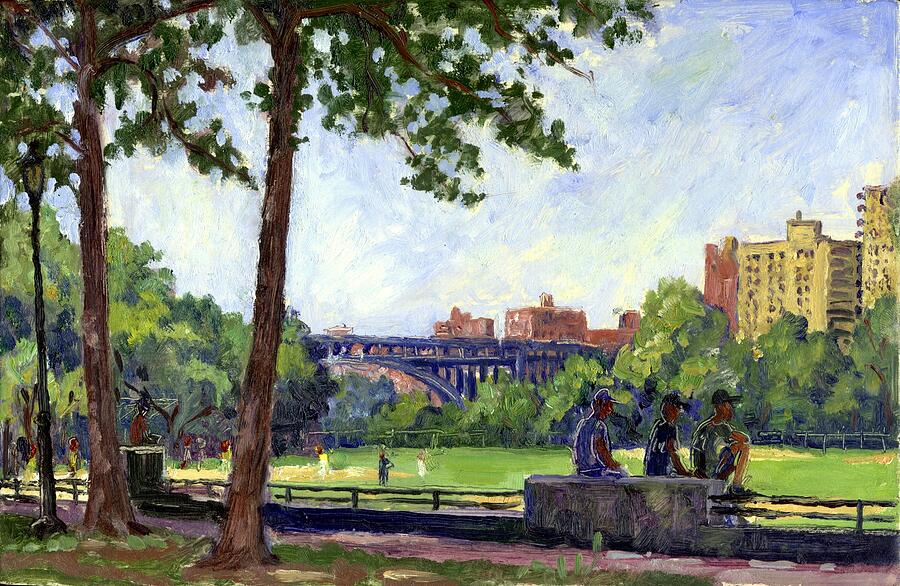 Baseball Painting - Boys of Summer Inwood NYC by Thor Wickstrom