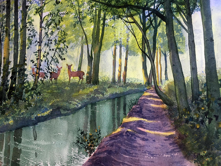 Summer Shade in Lowthorpe Wood Painting by Glenn Marshall