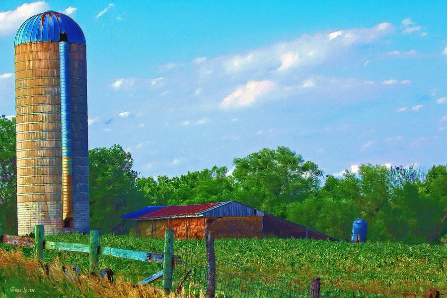 Summer Silo and Hay Barn Photograph by Anna Louise