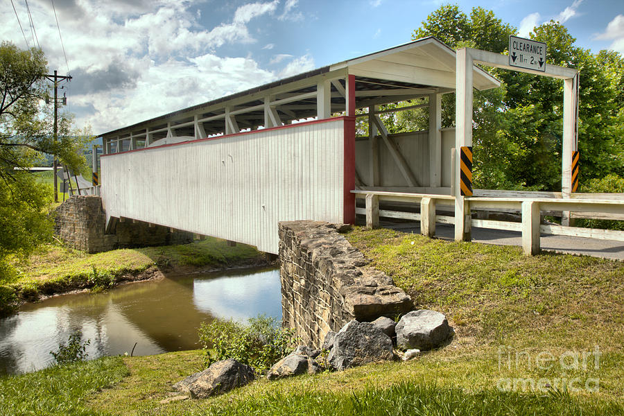 Summer Skies Over The Ryot Covered Bridge Photograph by Adam Jewell