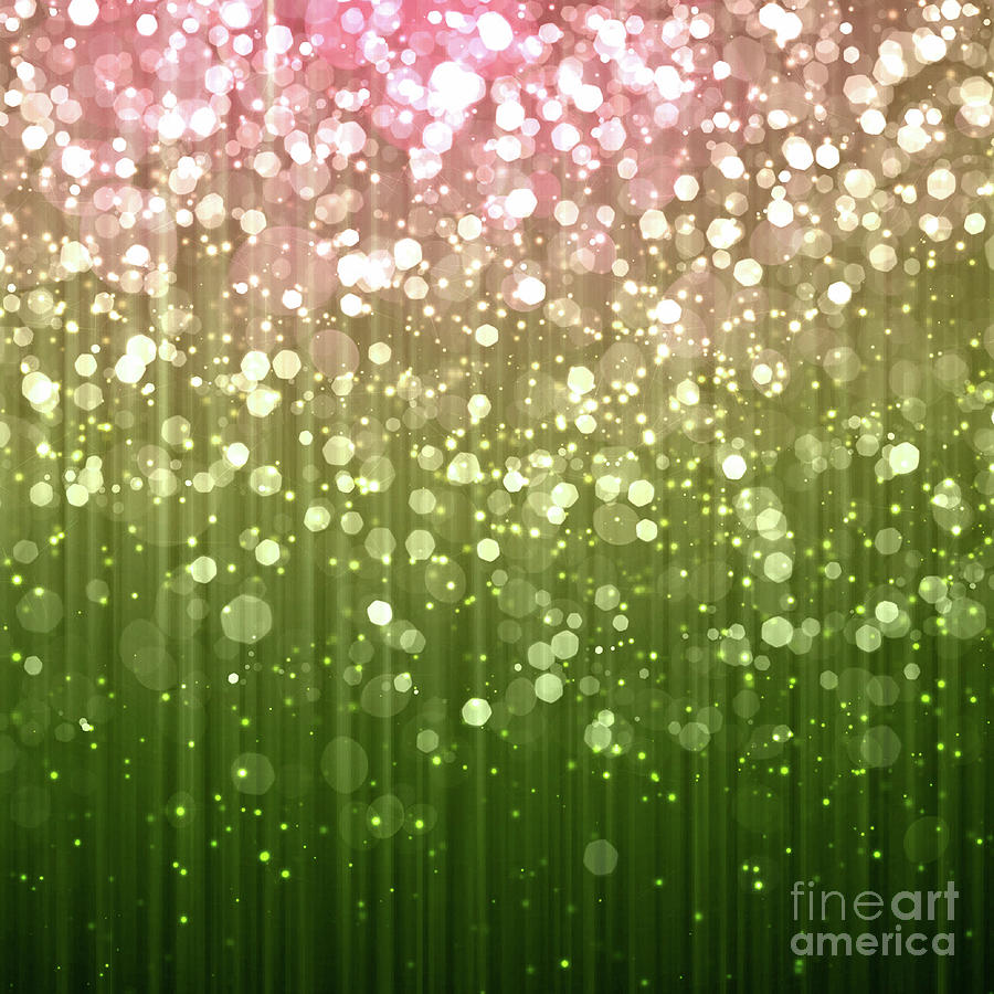 Summer Sparkles Pink and Green Spangles Digital Art by Tina Lavoie