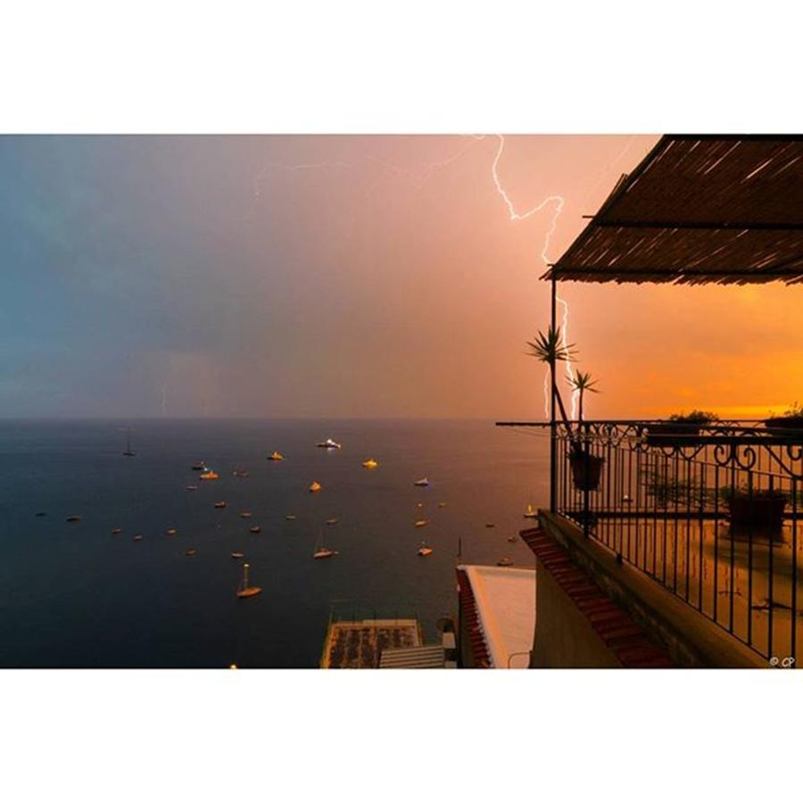 Positano Photograph - Summer Storm - Positano, Italia by A Tree Photo - Carlo Prisco