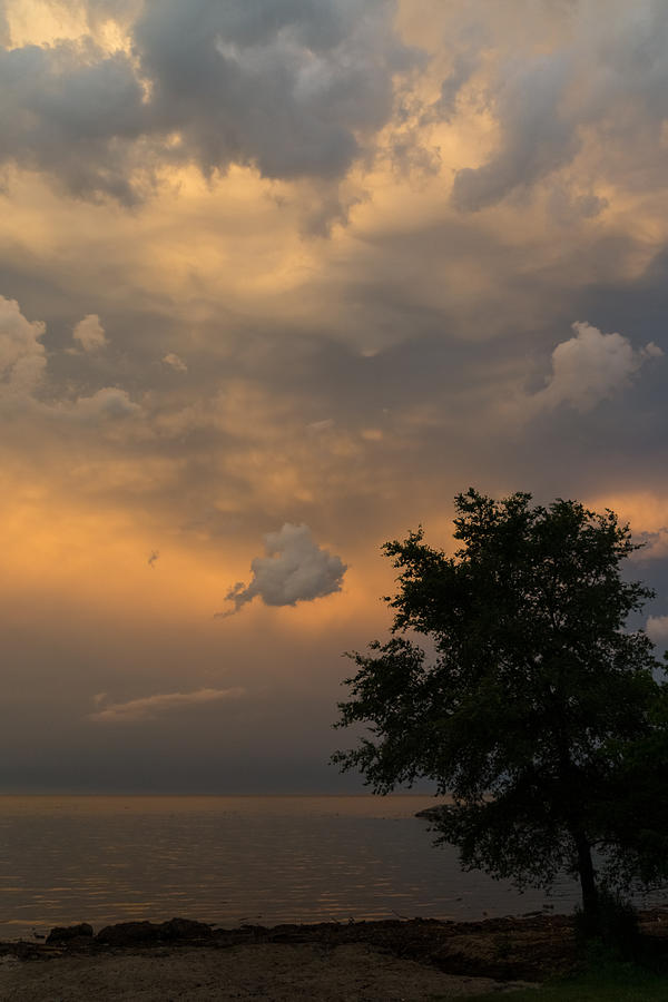 Summer Storm Aftermath - Phenomenal Sunset Sky Over the Lake Photograph by Georgia Mizuleva