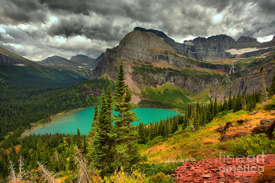 Summer Storms Over Grinnell Lake Photograph by Adam Jewell