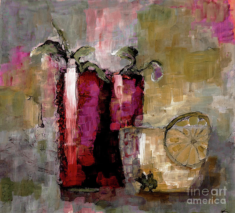 Summer Sunday Sangria With Lemon Water Infusion Painting Digital Art by Lisa Kaiser