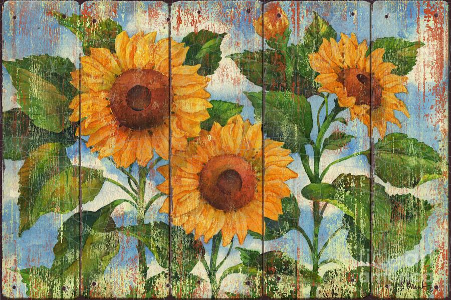 Summer Painting - Summer Sunflowers Distressed by Paul Brent