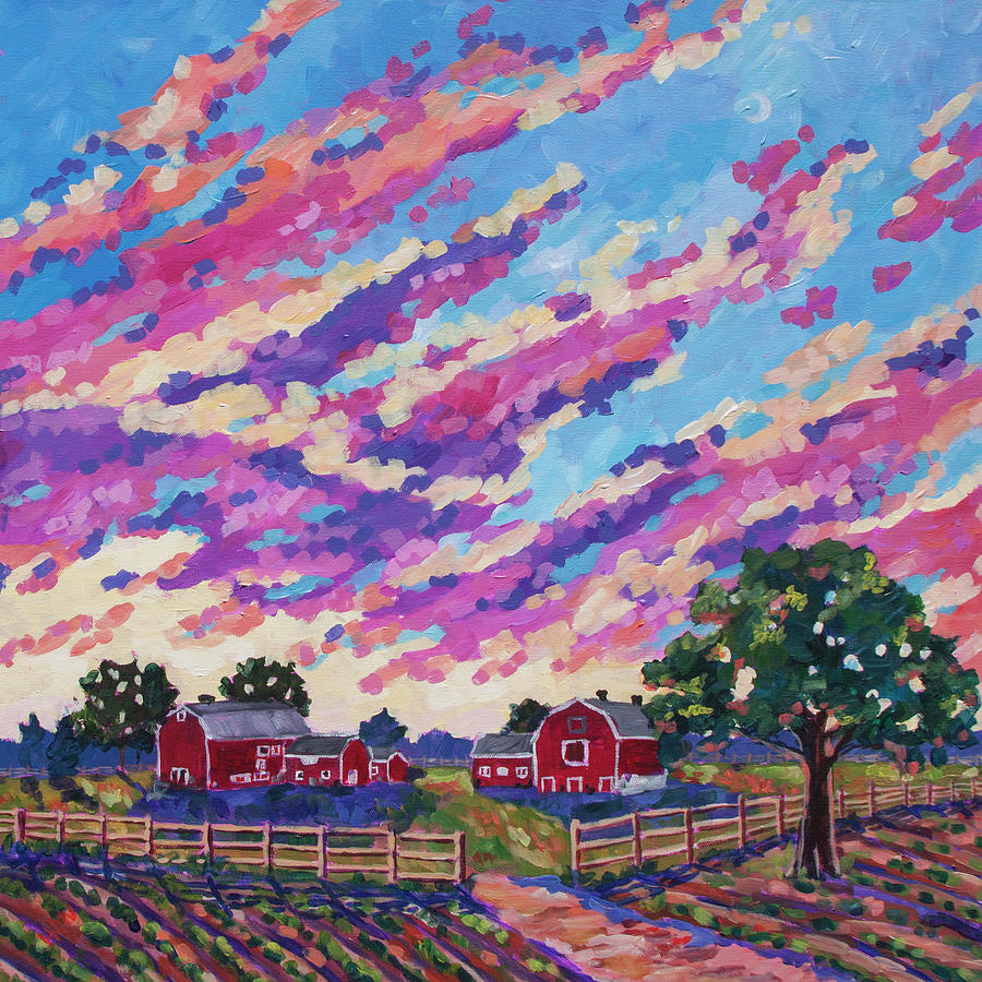 Summer Sunset at Knox Farm Painting by Heather Nagy