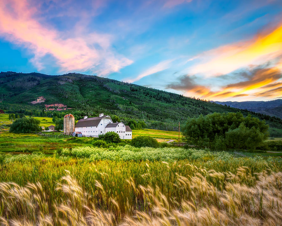 Summer Sunset at Park City Barn Photograph by James Udall