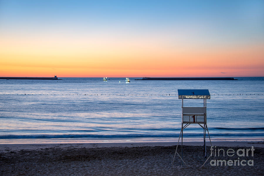 Sunset Photograph - Summer sunset, Saint Jean de Luz beach by Delphimages Photo Creations