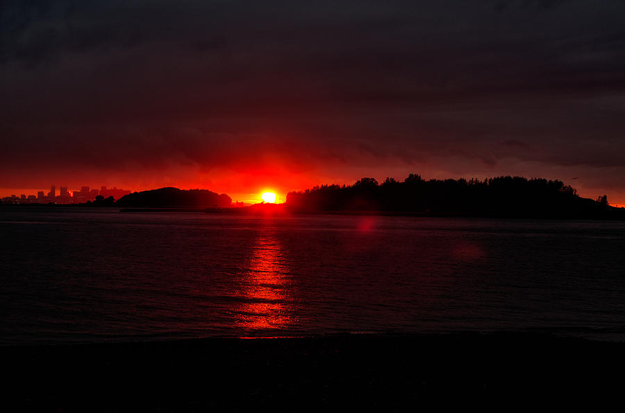 Summer Sunset over Boston 2 Photograph by John Hoey