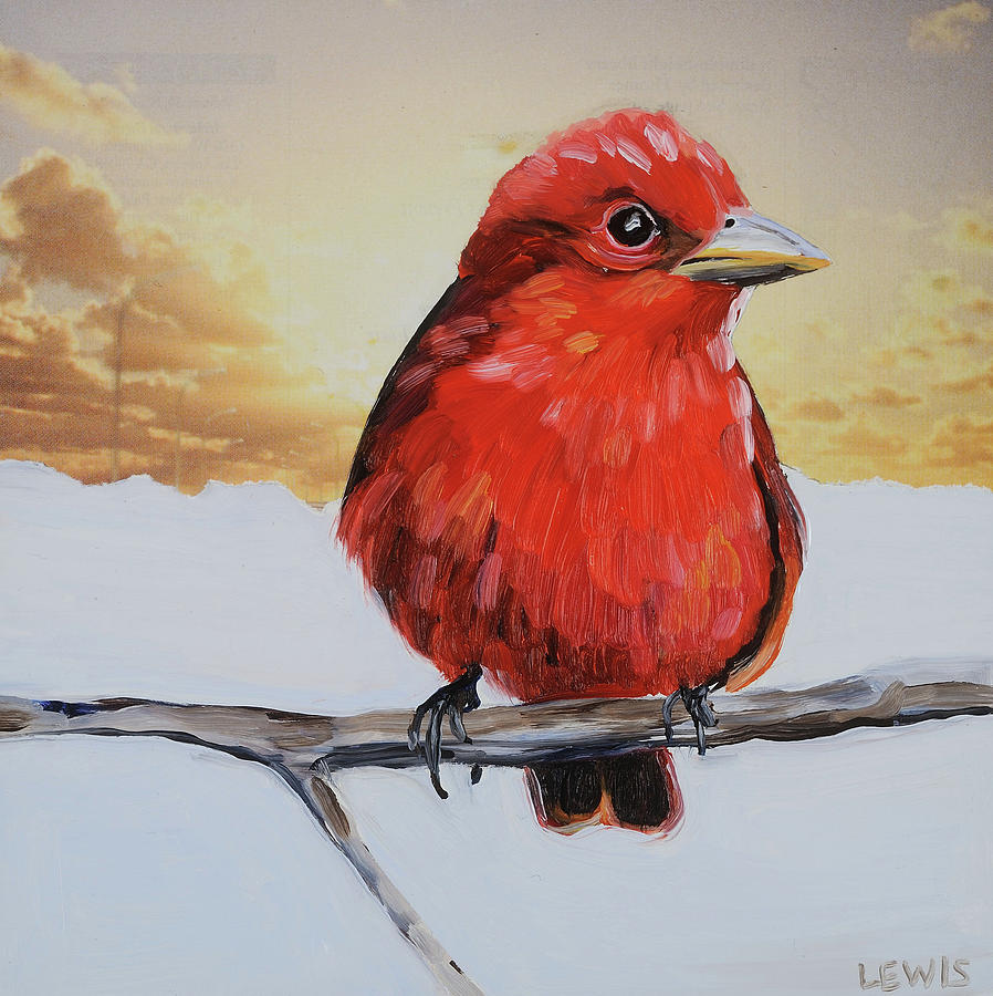 Summer Tanager Mixed Media - Summer Tanager by Anne Lewis Summer Tanager Mixed Media - Summer Tanager by Anne Lewis