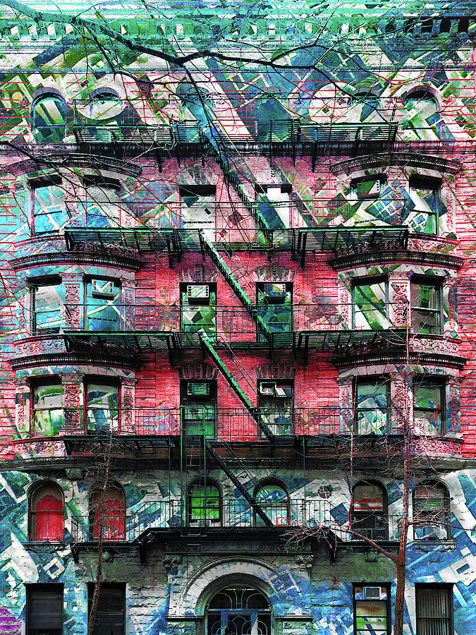 Summer Building New York Mixed Media by Tony Rubino