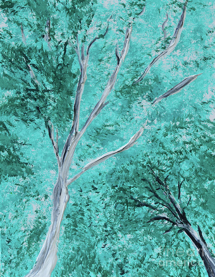 Tree Painting - Summer Trees by Alys Caviness-Gober
