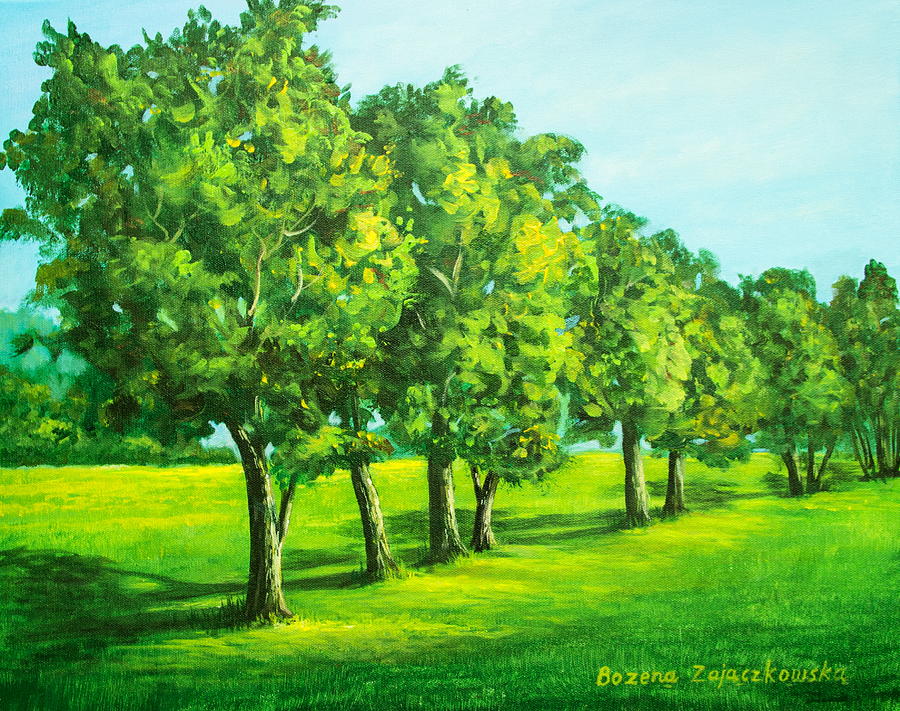 Summer Trees Painting by Bozena Zajaczkowska