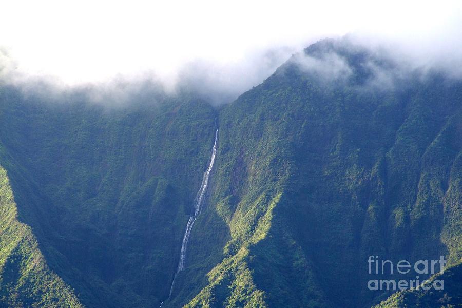 Summer Waterfall Hanalei Hawaii Photograph by Mary Deal